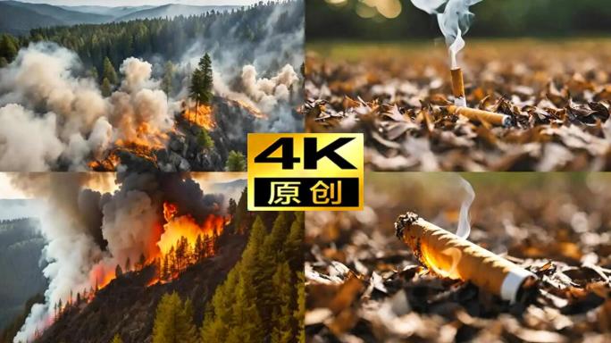 森林火灾森林大火云南山火烟头造成火灾动画