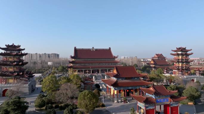 航拍驻马店南海禅寺