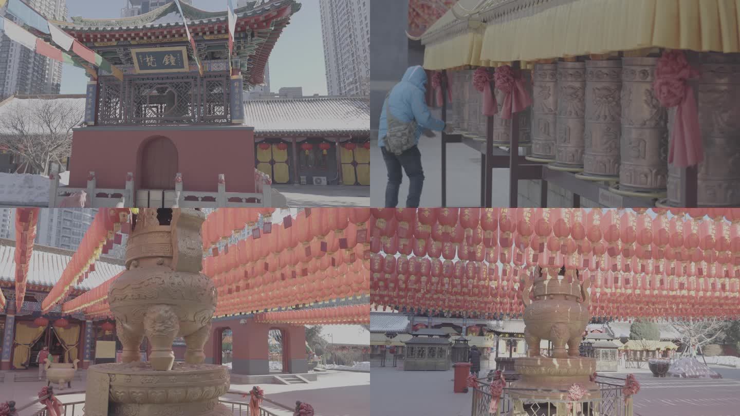 沈阳皇寺冬天拍摄4k100帧素材