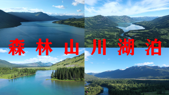 森林阳光树林山川河流湖泊风光航拍中国风景