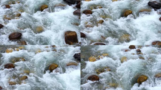 高原溪流清澈的高山融水