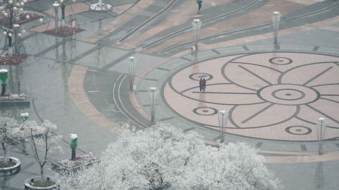 下雪雪景慢动作唯美