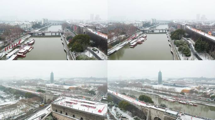 秦淮河雪景 南京城雪景