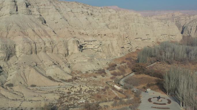 新疆拜城 克孜尔千佛洞 航拍大景