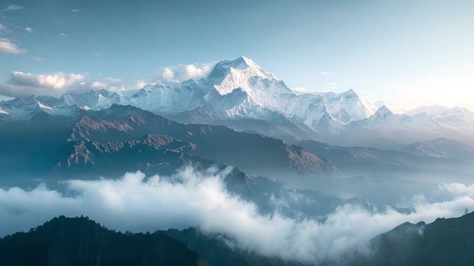 雪山 云海  日出2