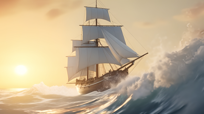 【励志奋斗】帆船扬帆起航乘风破浪大气素材