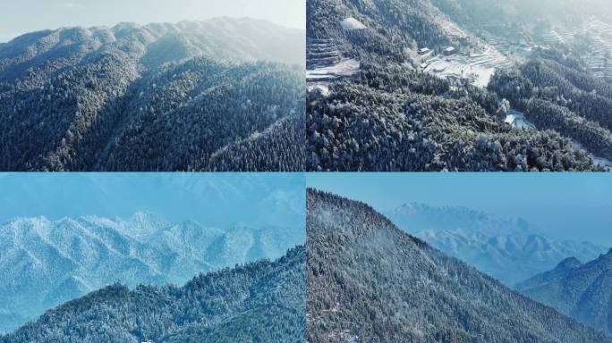 大山山村雪景