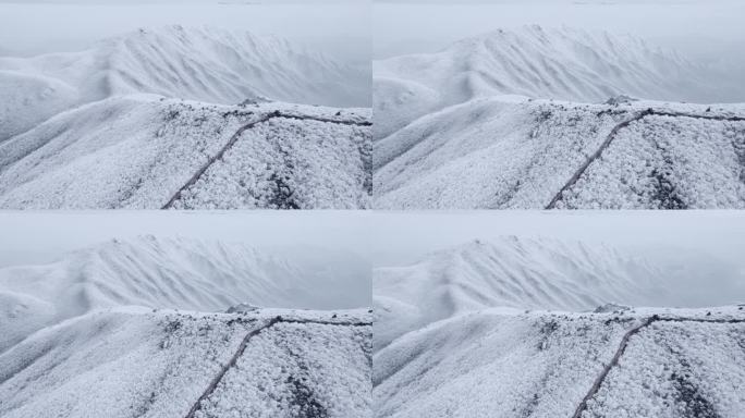 4K航拍天目山脉龙王山雾凇雪景风光