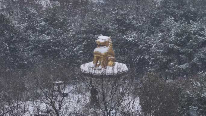 西安地标2024大唐芙蓉园龙年灯会雪景