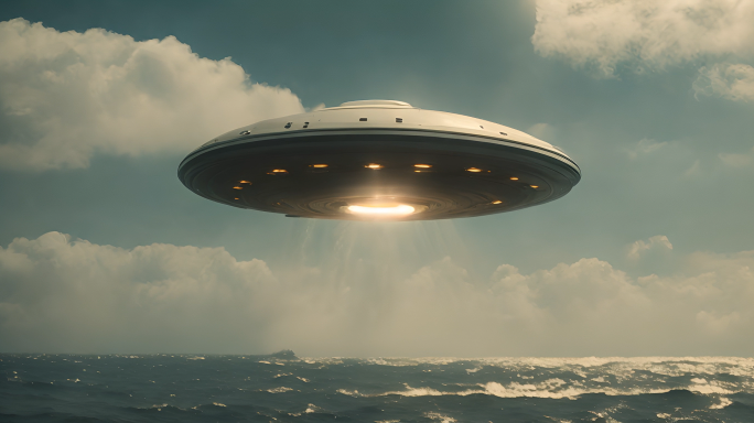 悬浮海面的UFO