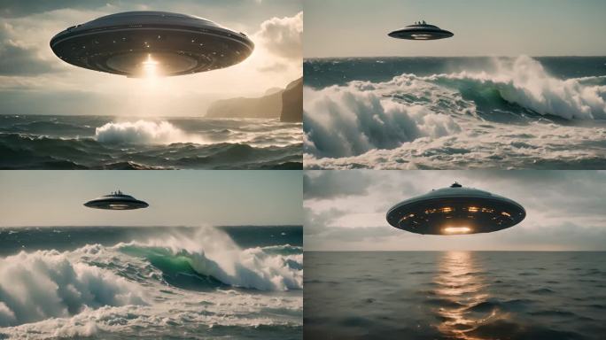 悬浮海面的UFO