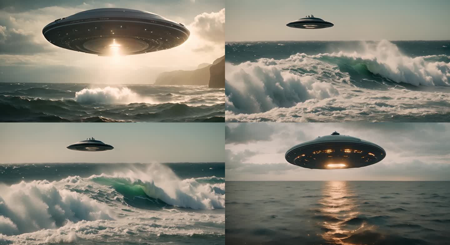 悬浮海面的UFO