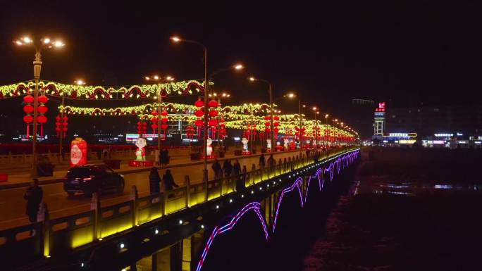 陕西省榆林市绥德县千狮桥夜景1