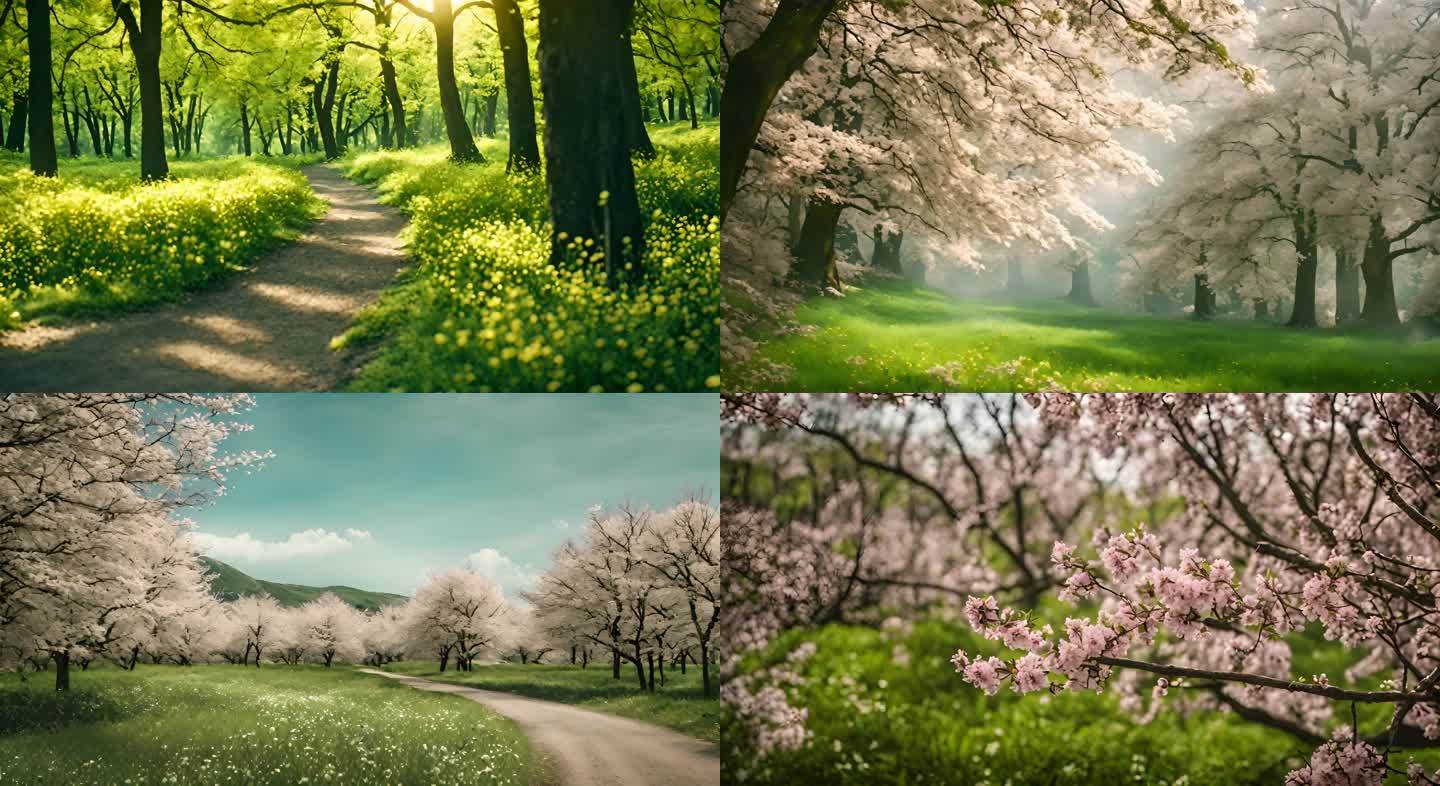 大自然美景春暖花开视频素材