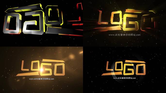 3D标志翻转LOGO片头动画AE模板