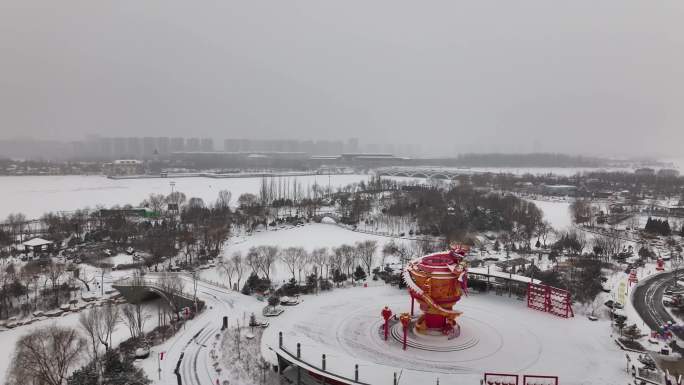 银川雪景阅海湾水上公园02