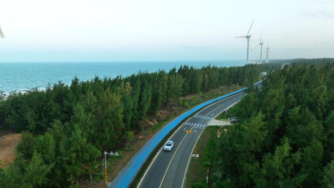 航拍海南环岛旅游公路