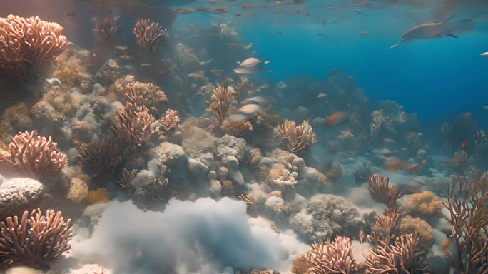 海水水波纹 水下世界珊瑚