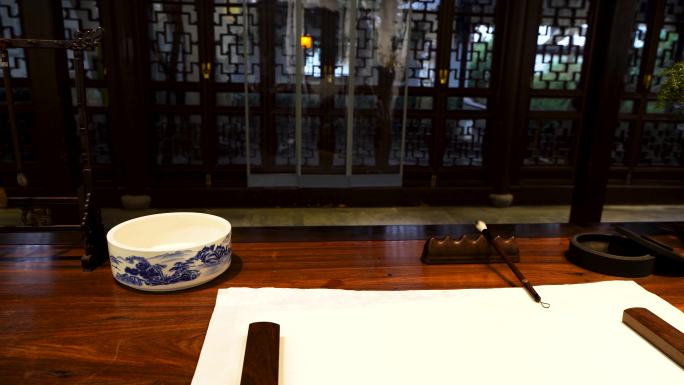 中国传统文化笔墨纸砚文房四宝中式古风书房