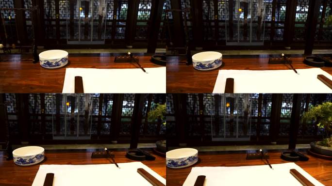 中国传统文化笔墨纸砚文房四宝中式古风书房