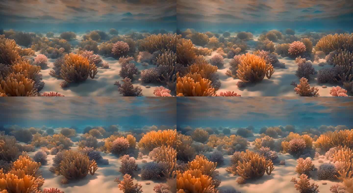 海水水波纹 水下世界珊瑚
