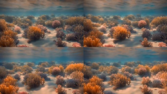 海水水波纹 水下世界珊瑚