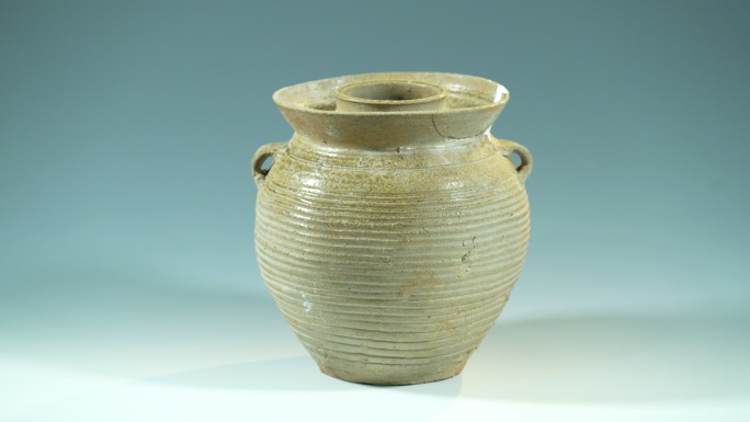 陶罐 陶器 瓷瓶文物春秋战国考古双耳罐