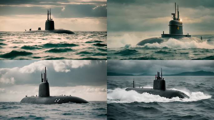 核潜艇出水航行