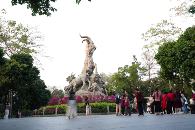 8K延拍，广州越秀公园的五羊雕墅标志建筑