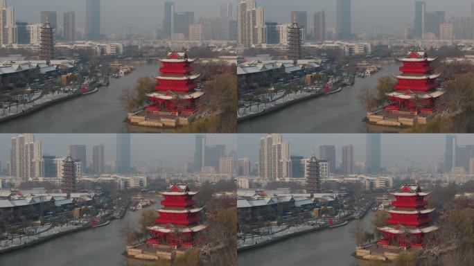 雪后的淮安里运河清江浦景区