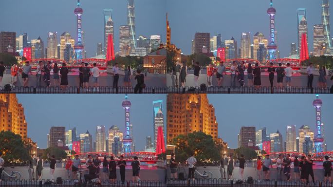 上海外滩乍浦路桥夜景