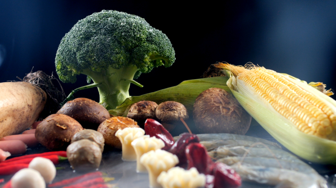 蔬菜-食材-水果-青菜-创意拍摄-烟雾