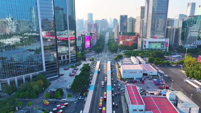 广州天河区天河路航拍车流城市交通车水马龙