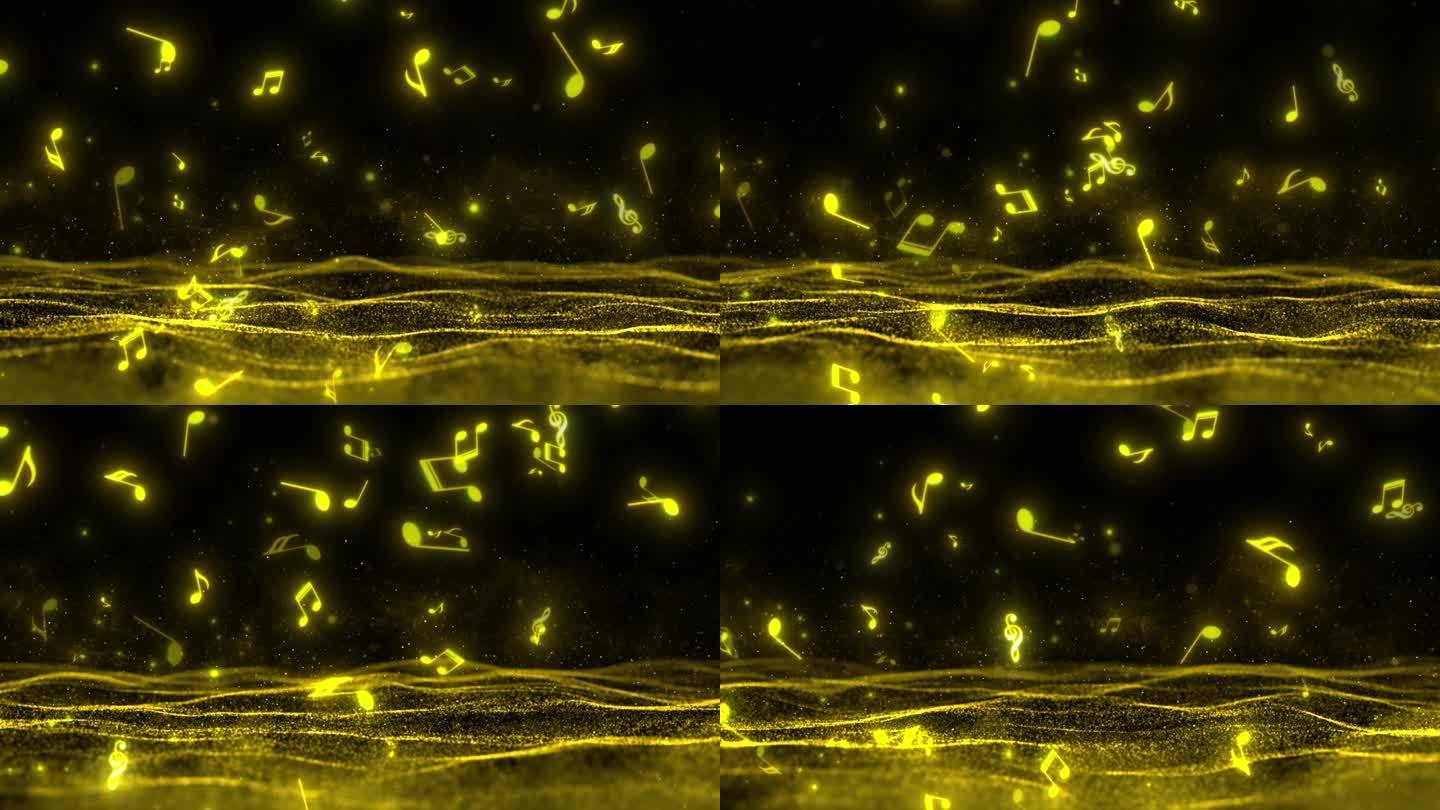 金色音符粒子海洋