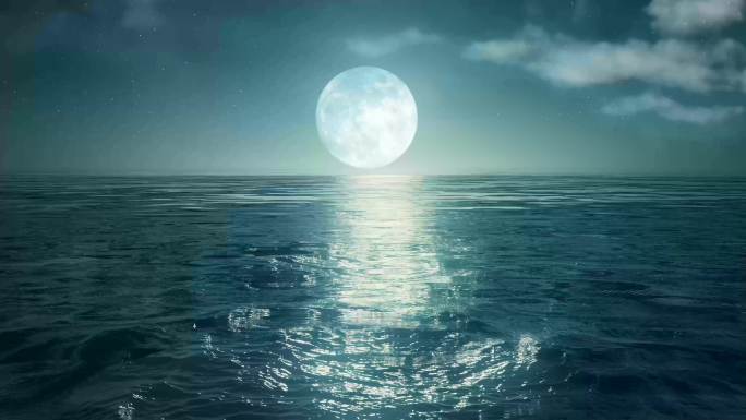 8k月亮 海上明月 海上月色