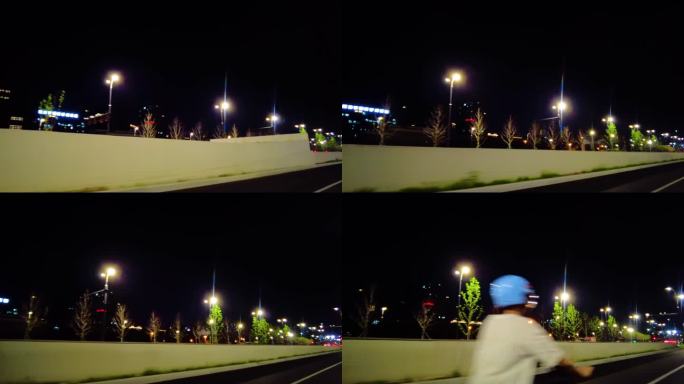夜晚马路路灯汽车窗外的风景视频素材9