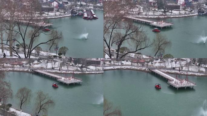 西安兴庆公园雪景