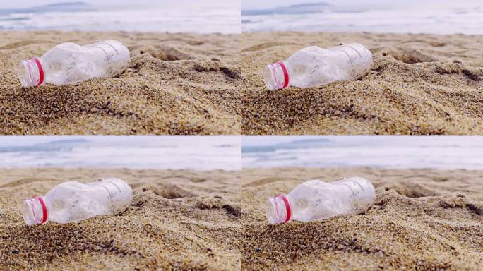 沙滩乱丢空瓶子