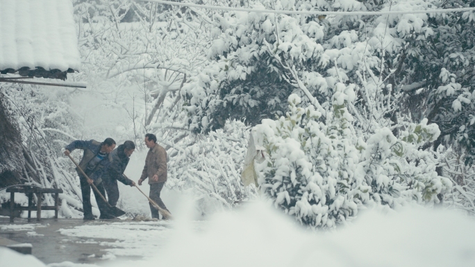 乡村冬天下雪实拍视频合集