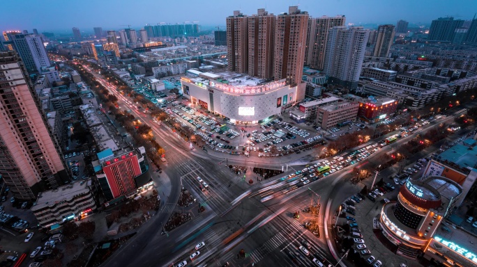 阿克苏市城市航拍 阿克苏夜景