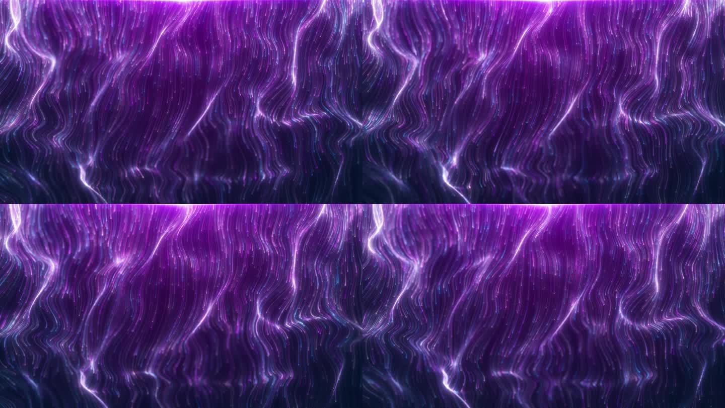 唯美梦幻紫色粒子瀑布