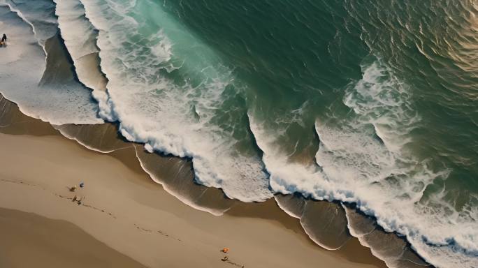 海浪拍打沙滩