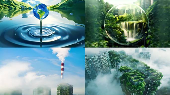 4K绿色地球低碳碳中和环保概念合集
