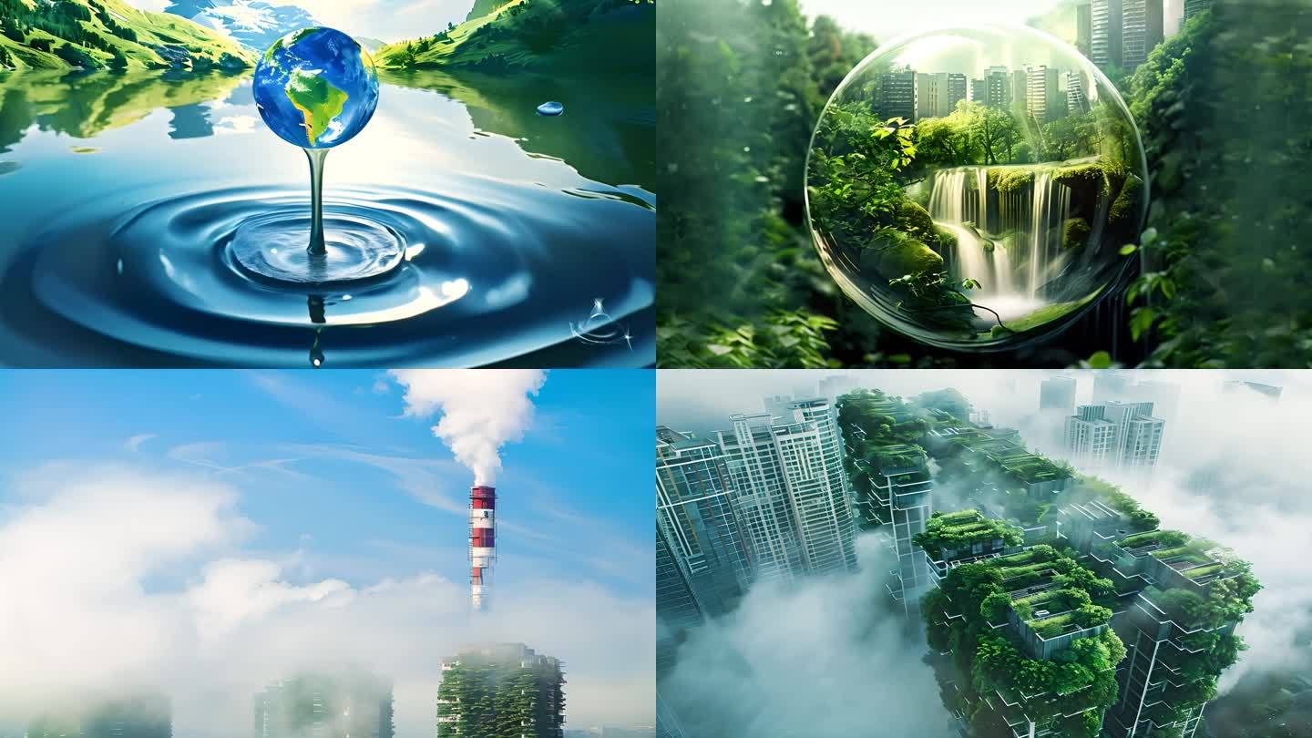 4K绿色地球低碳碳中和环保概念合集