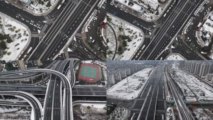 【4K】雪后干净的城市道路、宣传片片头