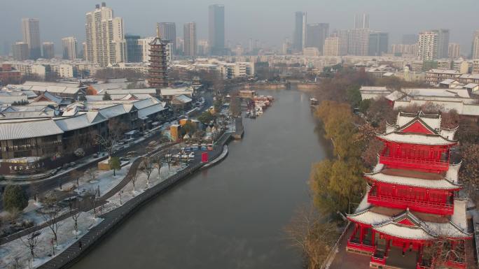 雪后的淮安里运河清江浦景区