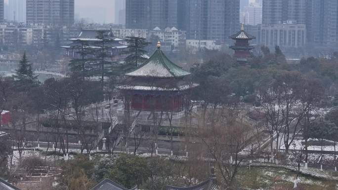 西安兴庆公园雪景