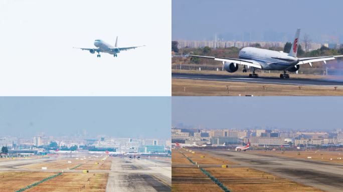 飞机降落郑州新郑国际机场