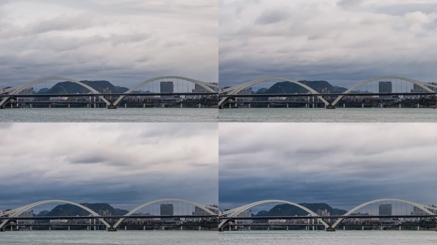 柳江上的广雅大桥延时