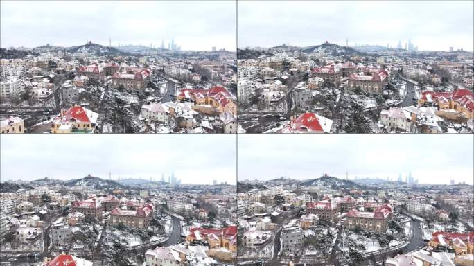 青岛老城区雪景老市政府